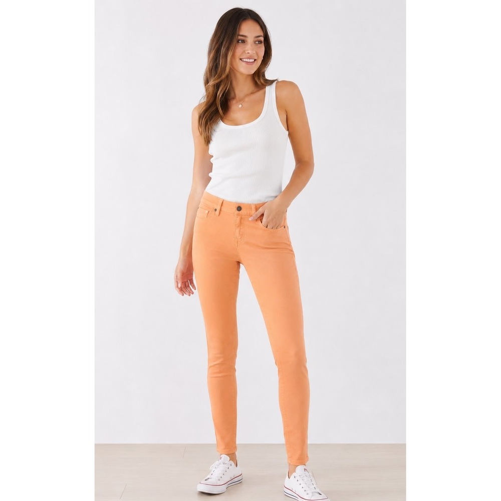 Lucky Brand Charlie Skinny Jeans Womens 2/26 Peach Stretch Low Rise Jeans Preppy